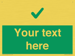 Custom green background, green tick sign